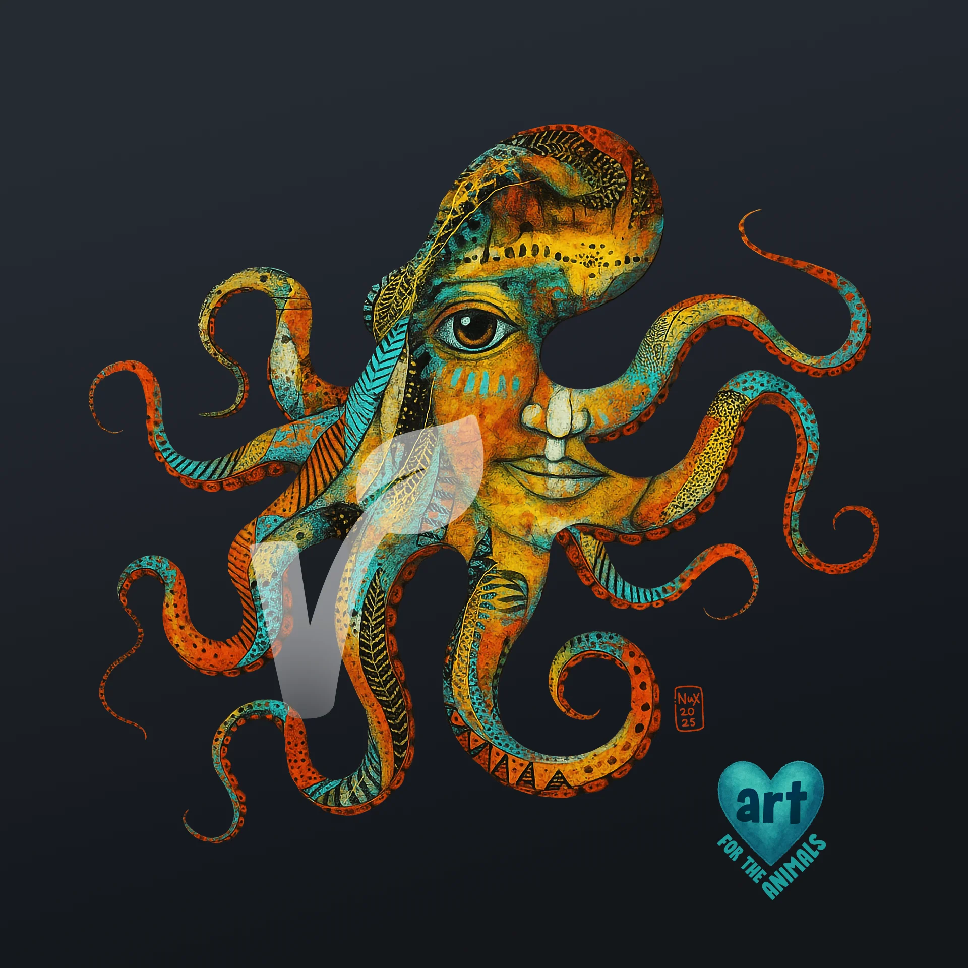 Natasha vegan artist octopus face